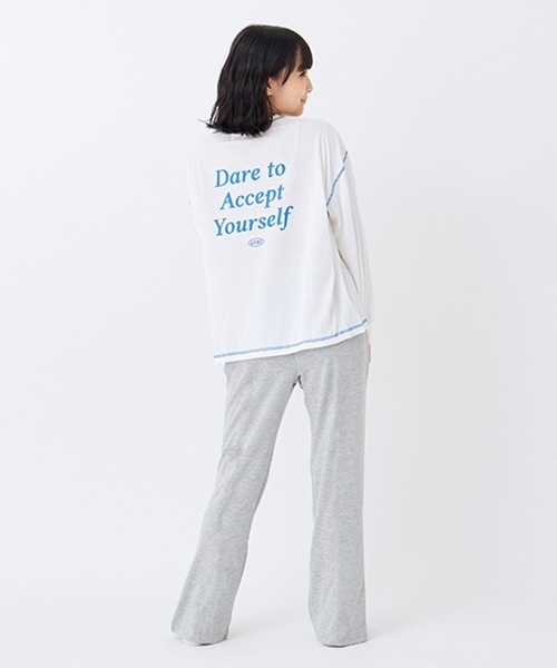 LOVETOXIC(ラブトキシック)の「20天竺タック入りパンツルームウェア(アンサンブル・キッズ・オフホワイト/ブラック・L/LL/S/M)」の16枚目の写真