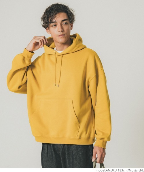 coca（coca）（コカ）の「メンズ 裏起毛オーバーシルエットプルパーカー（パーカー・メンズ・ブラック/グリーン/ホワイト/ライトグレー/マスタード・M/L）」の5枚目の写真