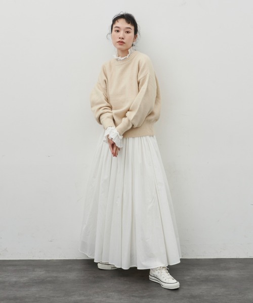 Libra Cue（リブラ キュー）の「【7色展開】マトンスリーブニットプルオーバー（ニット/セーター・レディース・アイボリー/ブラック/ブルーグレー/パープル/イエロー/グレー/レッド・FREE）」の14枚目の写真