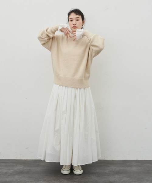 Libra Cue（リブラ キュー）の「【7色展開】マトンスリーブニットプルオーバー（ニット/セーター・レディース・アイボリー/ブラック/ブルーグレー/パープル/イエロー/グレー/レッド・FREE）」の15枚目の写真