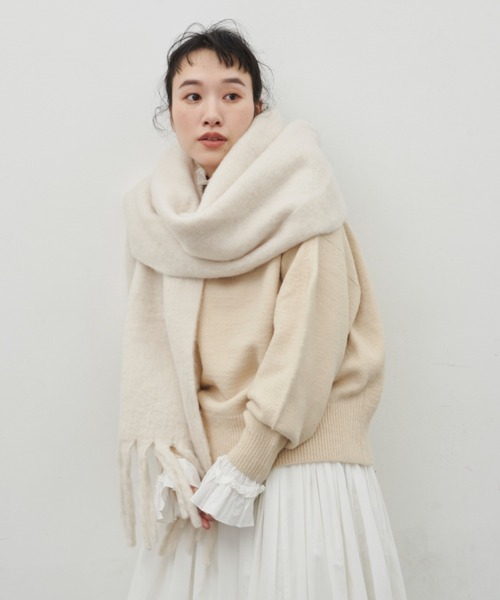 Libra Cue（リブラ キュー）の「【7色展開】マトンスリーブニットプルオーバー（ニット/セーター・レディース・アイボリー/ブラック/ブルーグレー/パープル/イエロー/グレー/レッド・FREE）」の18枚目の写真