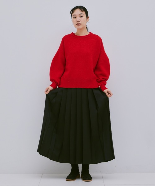 Libra Cue（リブラ キュー）の「【7色展開】マトンスリーブニットプルオーバー（ニット/セーター・レディース・アイボリー/ブラック/ブルーグレー/パープル/イエロー/グレー/レッド・FREE）」の10枚目の写真