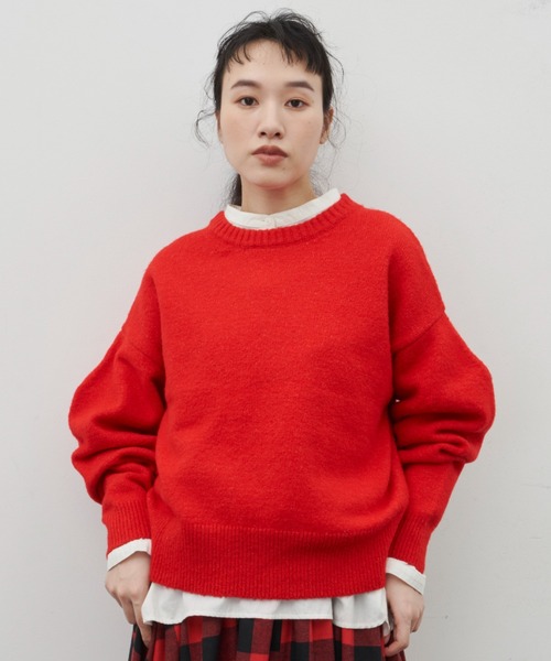 Libra Cue（リブラ キュー）の「【7色展開】マトンスリーブニットプルオーバー（ニット/セーター・レディース・アイボリー/ブラック/ブルーグレー/パープル/イエロー/グレー/レッド・FREE）」の9枚目の写真