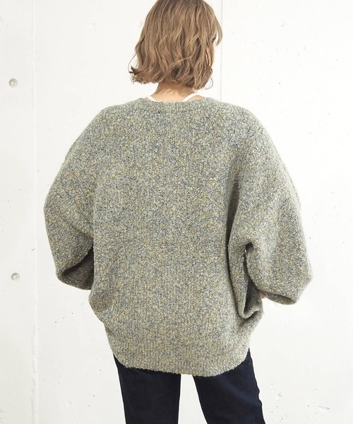 tiptop（ティップトップ）の「MIXブークレVネックカーディガン（カーディガン/ボレロ・レディース・グリーン/グレー/ピンク/ブルー・FREE）」の10枚目の写真