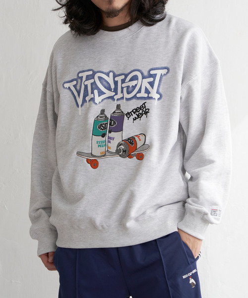 【セール】VISION STREET WEAR ビジョンストリートウェア スプレーイラストトレーナー（スウェット）｜VISION STREET WEAR（ヴィジョンストリートウェア）