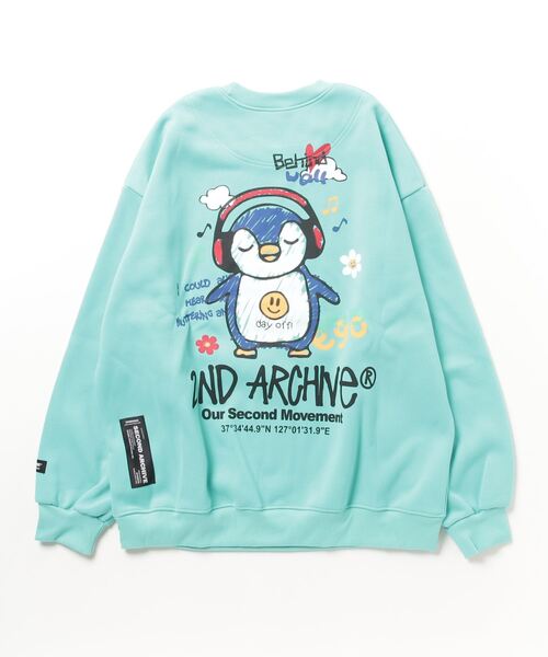 WESTWEAR当時物鬼レア！！ トレーナー 新品未使用 セール】2ND ARCHIVE ペンギン・花・おばけ・くま 長袖 グラフィック