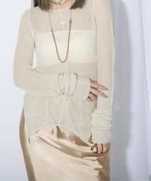 Ezick | Ghost glitter シアーニット(ニット/セーター)