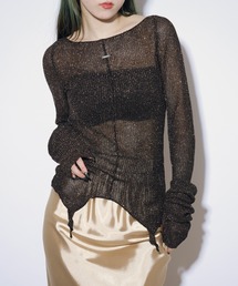 Ezick | Ghost glitter シアーニット(ニット/セーター)