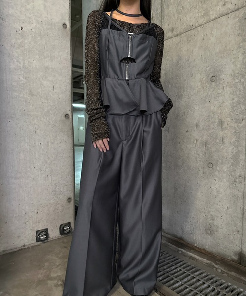 Ezick（エジック）の「Ghost glitter シアーニット（ニット/セーター・レディース・チャコールグレー/ブラック/ホワイト/モスグリーン/ネイビー・FREE）」の12枚目の写真