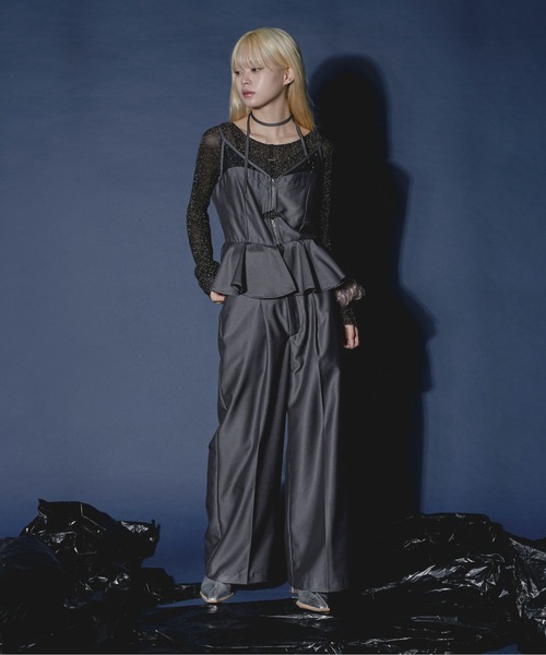 ELLIE スリットニット黒 Ezick（エジック）の「Ghost glitter シアーニット（ニット/セーター