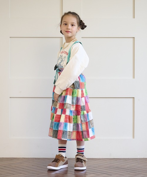 HOGAN RANCH WEAR（ホーガンランチウエア）の「ソウガラネルサスペンダースカート（kids/S～LL）（スカート・キッズ・ブラウン/オレンジ/マルチ・LL/M/L/S）」の14枚目の写真