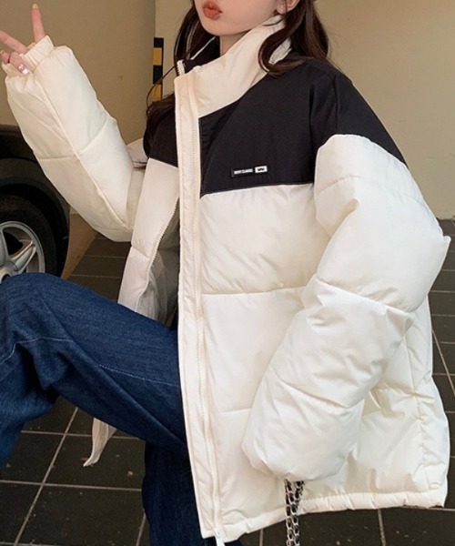 Ritzy(リッツィー)の「オーバーサイズ 切り替えエコダウンジャケット(ダウンジャケット/コート・レディース・ホワイト/ブラック/ブラック系2/ブラック系1・M/L)」の14枚目の写真