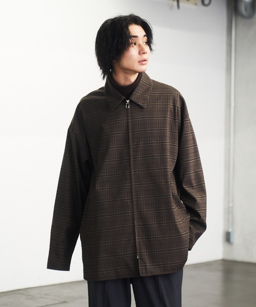 DOOPZ（ドープス）の「Oversized zip up check shirt jacket
