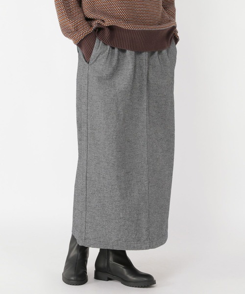 studio CLIP（スタディオクリップ）の「ツイード調タックスカート（スカート・レディース・チャコール/ブラウン/ブラック・LARGE/MEDIUM）」の2枚目の写真