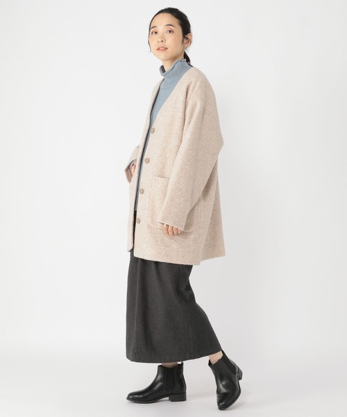 studio CLIP（スタディオクリップ）の「ツイード調タックスカート（スカート・レディース・チャコール/ブラウン/ブラック・LARGE/MEDIUM）」の4枚目の写真