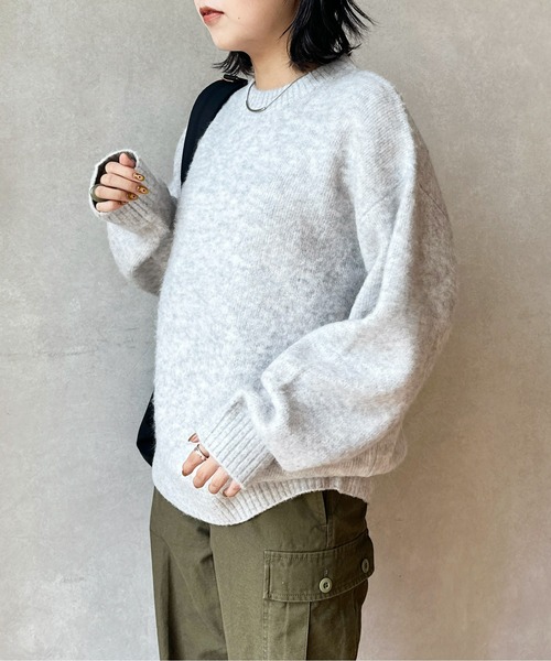 CPCM(シーピーシーエム)の「ミックス糸モヘアライクニットプルオーバー(ニット/セーター・メンズ・アイボリー/ブラウン/グリーン/ネイビー/グレー・MEDIUM/LARGE)」の16枚目の写真