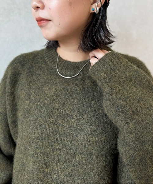 CPCM(シーピーシーエム)の「ミックス糸モヘアライクニットプルオーバー(ニット/セーター・メンズ・アイボリー/ブラウン/グリーン/ネイビー/グレー・MEDIUM/LARGE)」の18枚目の写真