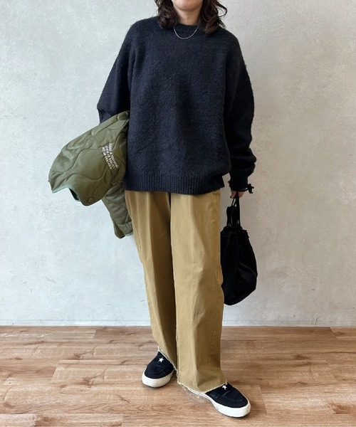 CPCM(シーピーシーエム)の「ミックス糸モヘアライクニットプルオーバー(ニット/セーター・メンズ・アイボリー/ブラウン/グリーン/ネイビー/グレー・MEDIUM/LARGE)」の15枚目の写真