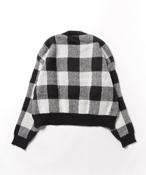 MAISON DE THERESE(メゾン ド テレーズ)の「チェック柄クルーネックニットトップス セーター(ニット/セーター・レディース・ブルー/ブラック/ベージュ・FREE)」の4枚目の写真