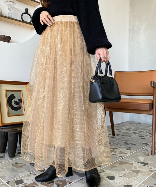 na+h エヌエープラスエイチ スカート ゴールド ラメ Na+H 店頭情報