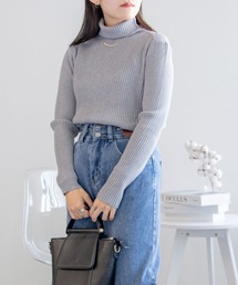 tシャツ 「ZOZO限定」ライン タートルネック リブニット レディース ニット セーター タートルネック リブニットトップス レディース