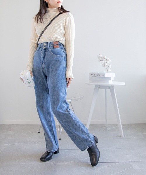 aimoha(アイモハ)の「太めリブタートルネックニット(Tシャツ/カットソー・レディース・ネイビー/グレー/チョコ/ベージュ・X-LARGE/MEDIUM/LARGE)」の21枚目の写真