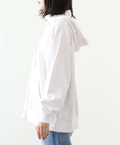 atONE（アットワン）の「atONE ハイネックリブ裏毛パーカー（パーカー・レディース・ホワイト/ブラック/オートミール・4L～5L/LL～3L/M～Ｌ）」の20枚目の写真