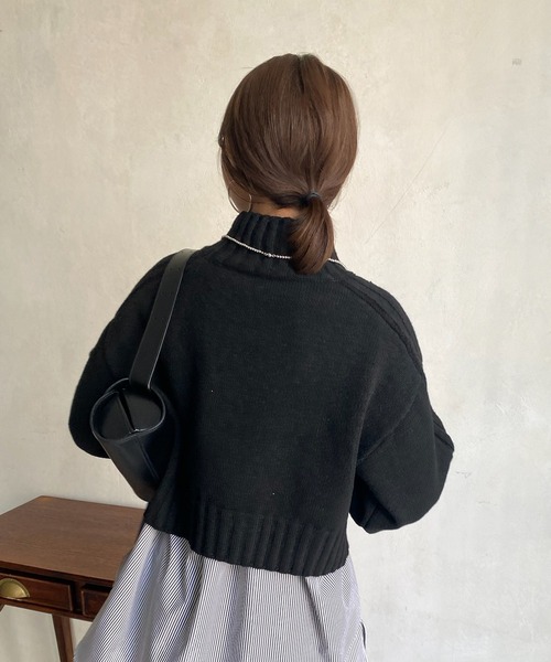 DouDou(ドゥドゥ)の「【WEB限定】ハイネックショートプルオーバー(ニット/セーター・レディース・アイボリー/キャメル/レッド/ブラック・FREE)」の22枚目の写真