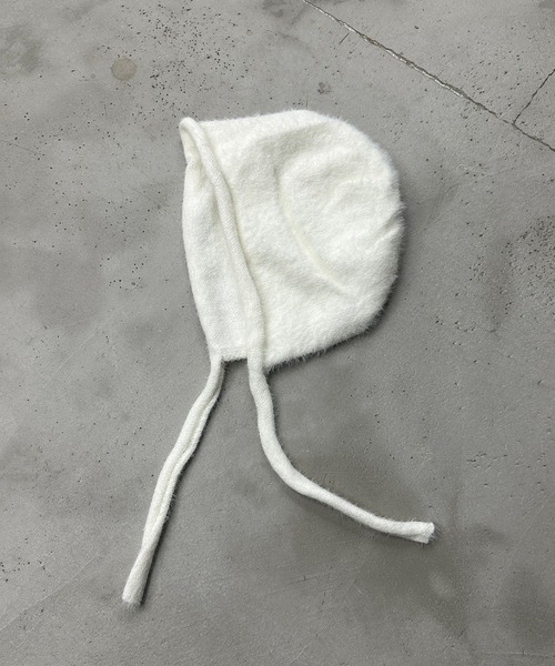 kutir（クティール）の「シャギーイヤーフラットニットキャップ（ニットキャップ/ビーニー・レディース・アイボリー/ブルー/ホワイト/ブラック/ブラウン・FREE）」の2枚目の写真