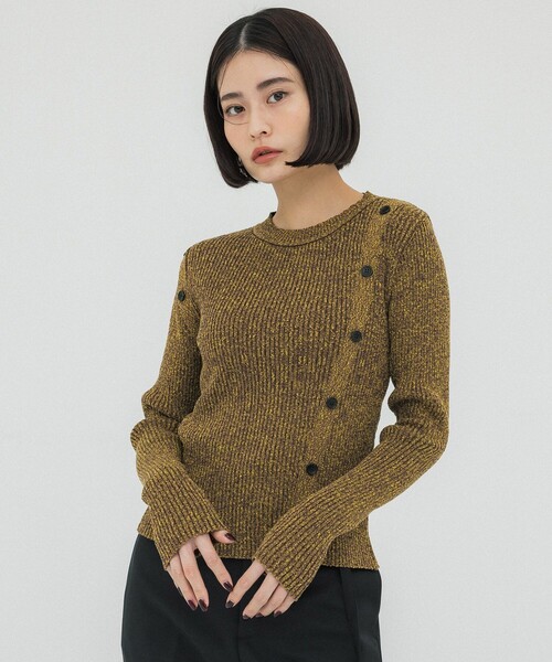 UNITED TOKYO（ユナイテッドトウキョウ）の「メランジマルチリブニット（ニット/セーター・レディース・ブルー/ブラック/イエロー・FREE）」の8枚目の写真