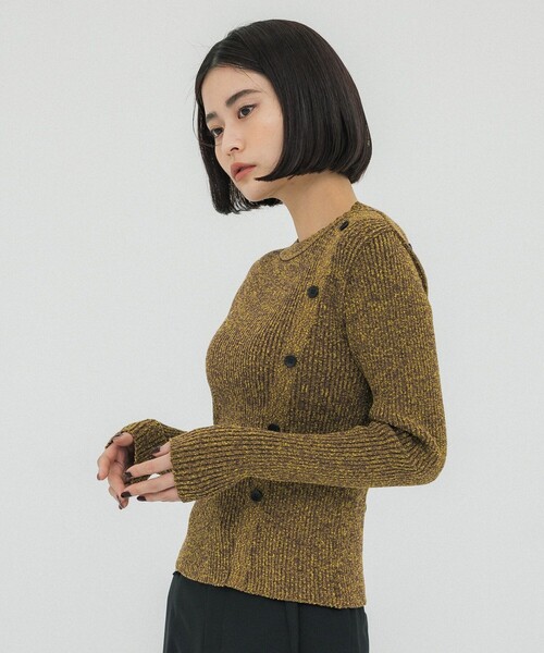 UNITED TOKYO（ユナイテッドトウキョウ）の「メランジマルチリブニット（ニット/セーター・レディース・ブルー/ブラック/イエロー・FREE）」の11枚目の写真