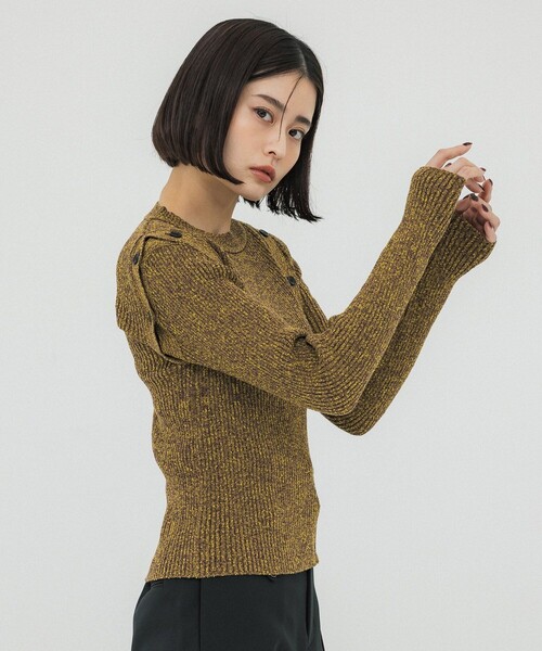 UNITED TOKYO（ユナイテッドトウキョウ）の「メランジマルチリブニット（ニット/セーター・レディース・ブルー/ブラック/イエロー・FREE）」の19枚目の写真