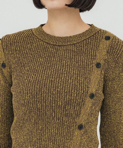 UNITED TOKYO（ユナイテッドトウキョウ）の「メランジマルチリブニット（ニット/セーター・レディース・ブルー/ブラック/イエロー・FREE）」の5枚目の写真