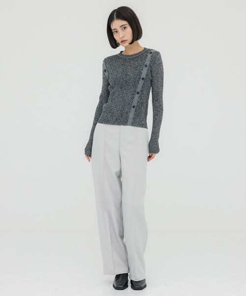 UNITED TOKYO（ユナイテッドトウキョウ）の「メランジマルチリブニット（ニット/セーター・レディース・ブルー/ブラック/イエロー・FREE）」の16枚目の写真