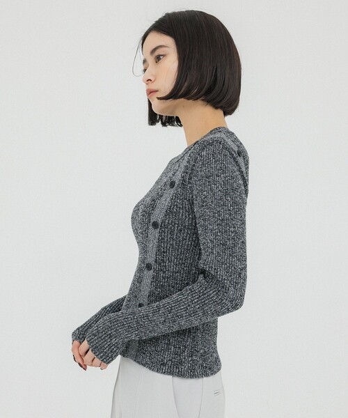 UNITED TOKYO（ユナイテッドトウキョウ）の「メランジマルチリブニット（ニット/セーター・レディース・ブルー/ブラック/イエロー・FREE）」の7枚目の写真