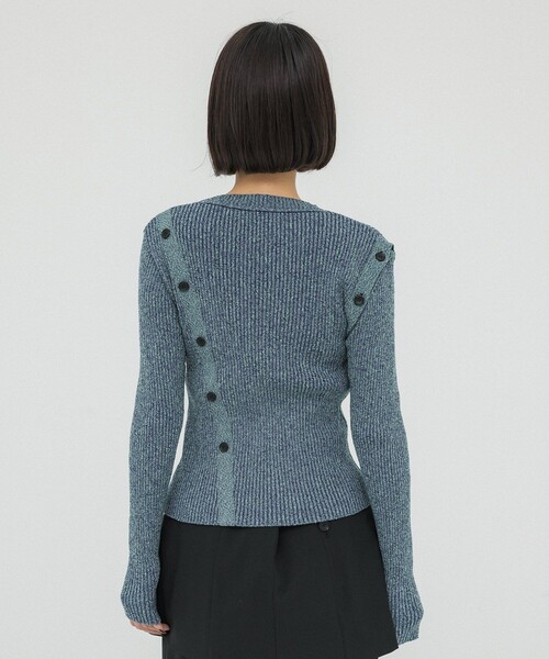 UNITED TOKYO（ユナイテッドトウキョウ）の「メランジマルチリブニット（ニット/セーター・レディース・ブルー/ブラック/イエロー・FREE）」の12枚目の写真