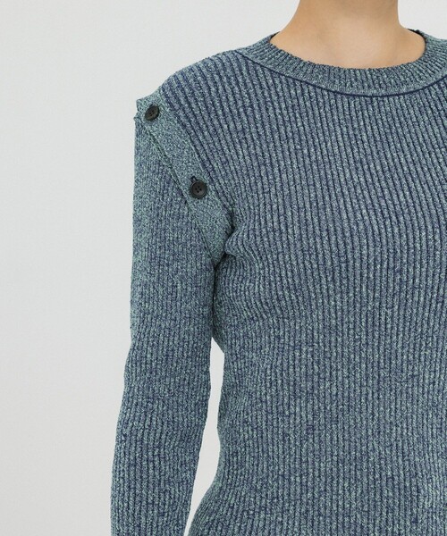 UNITED TOKYO（ユナイテッドトウキョウ）の「メランジマルチリブニット（ニット/セーター・レディース・ブルー/ブラック/イエロー・FREE）」の20枚目の写真