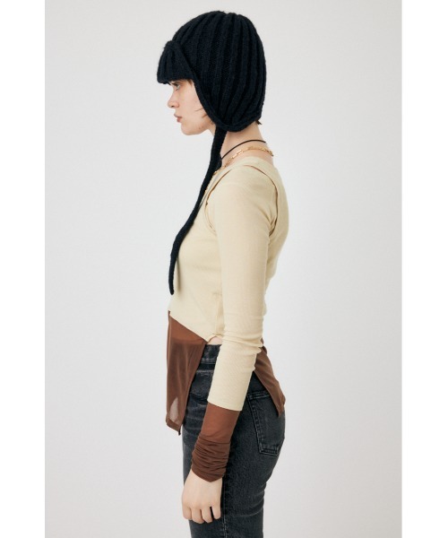 MOUSSY（マウジー）の「COLOR BLOCK DOUBLE LAYER LS（Tシャツ/カットソー・レディース・ネイビー/ライトカーキ/キナリ・FREE）」の11枚目の写真