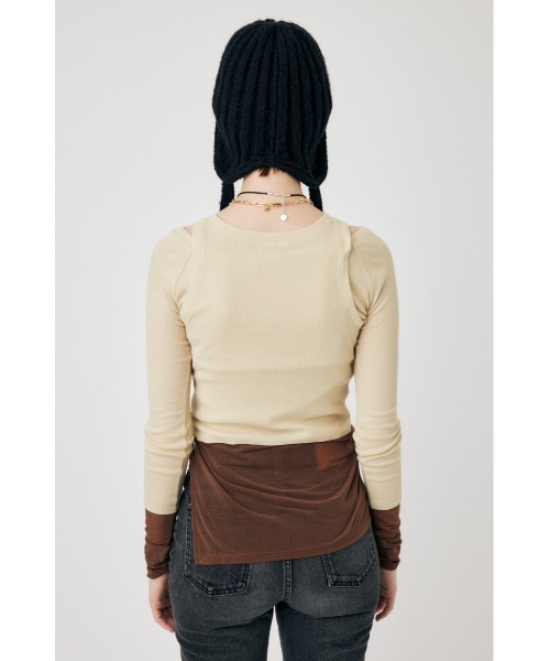 MOUSSY（マウジー）の「COLOR BLOCK DOUBLE LAYER LS（Tシャツ/カットソー・レディース・ネイビー/ライトカーキ/キナリ・FREE）」の12枚目の写真