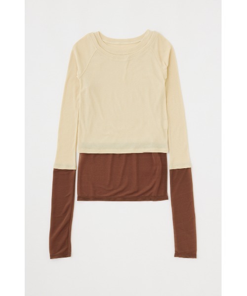 MOUSSY（マウジー）の「COLOR BLOCK DOUBLE LAYER LS（Tシャツ/カットソー・レディース・ネイビー/ライトカーキ/キナリ・FREE）」の18枚目の写真