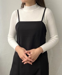 リブハイネックベーシックニット