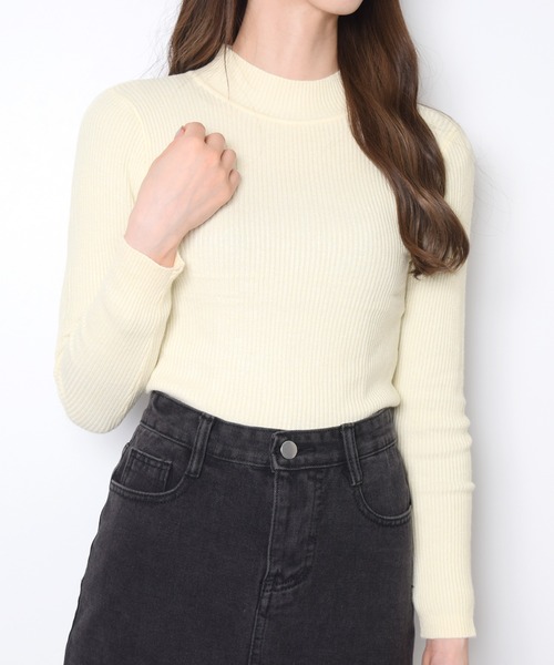 Flowering Korea(フラワーリングコリア)の「リブハイネックベーシックニット(ニット/セーター・レディース・ベージュ/ホワイト/ブラック/ブルー/パープル/イエロー/ブラウン/グリーン/アイボリー・FREE)」の11枚目の写真