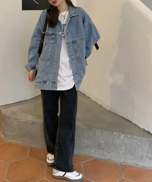 Miniministore(ミニミニストア)の「デニムジャケットゆったり レディース春秋(デニムジャケット・レディース・サックスブルー・XL/L)」の4枚目の写真