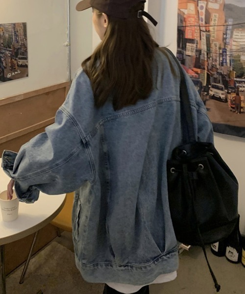 Miniministore(ミニミニストア)の「デニムジャケットゆったり レディース春秋(デニムジャケット・レディース・サックスブルー・XL/L)」の5枚目の写真