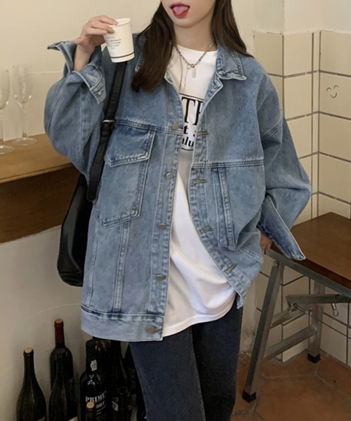 Miniministore(ミニミニストア)の「デニムジャケットゆったり レディース春秋(デニムジャケット・レディース・サックスブルー・XL/L)」の7枚目の写真