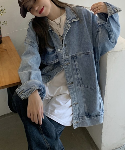 Miniministore(ミニミニストア)の「デニムジャケットゆったり レディース春秋(デニムジャケット・レディース・サックスブルー・XL/L)」の8枚目の写真