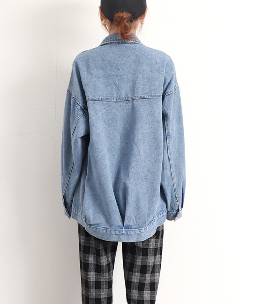 Miniministore(ミニミニストア)の「デニムジャケットゆったり レディース春秋(デニムジャケット・レディース・サックスブルー・XL/L)」の15枚目の写真