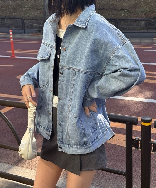 Miniministore(ミニミニストア)の「デニムジャケットゆったり レディース春秋(デニムジャケット・レディース・サックスブルー・XL/L)」の9枚目の写真