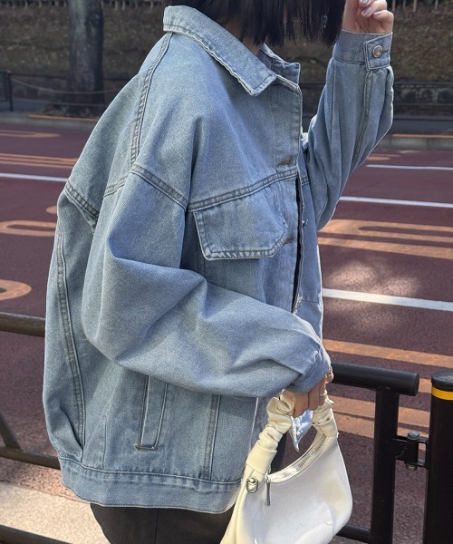 Miniministore(ミニミニストア)の「デニムジャケットゆったり レディース春秋(デニムジャケット・レディース・サックスブルー・XL/L)」の11枚目の写真