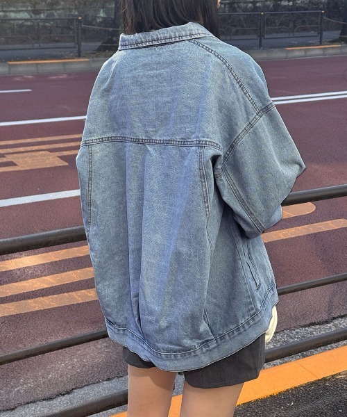 Miniministore(ミニミニストア)の「デニムジャケットゆったり レディース春秋(デニムジャケット・レディース・サックスブルー・XL/L)」の12枚目の写真